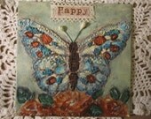 Butterfly Canvas, Mixed Media Canvas, Art, Art Canvas