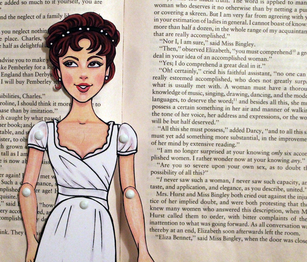 Elizabeth Bennet Articulated Paper Doll - Pride and Prejudice  - Jane Austen