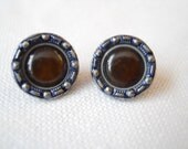 Antique Metal Buttons With Celluloid Centers -  Victorian Era