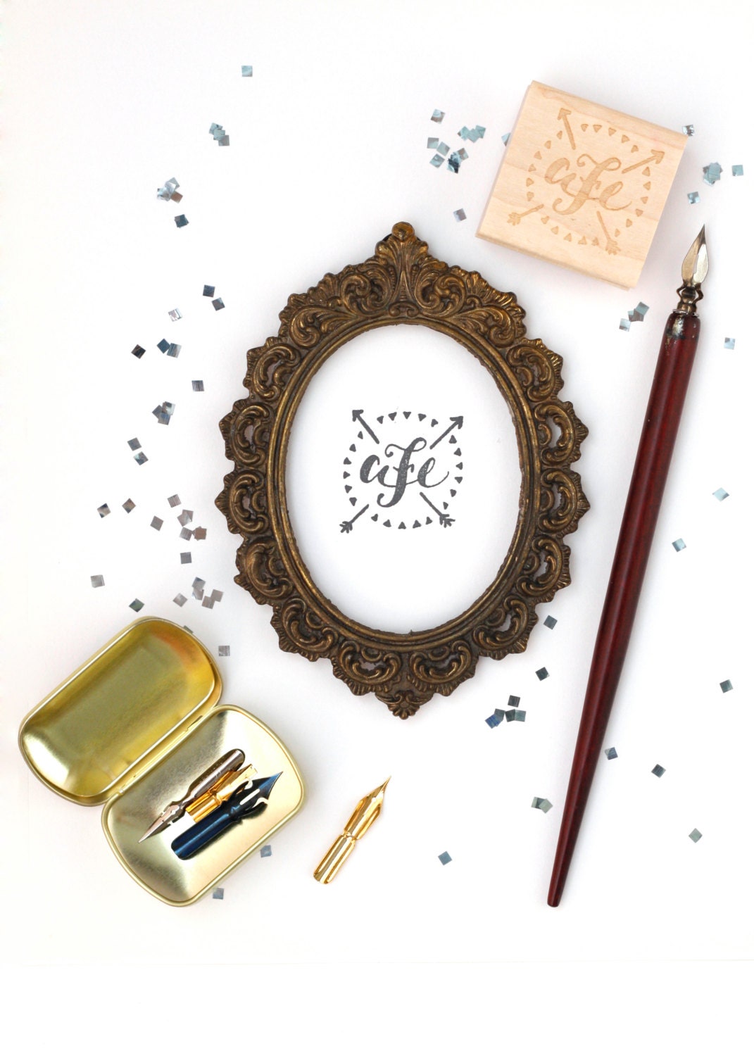 Custom Monogram Rubber Stamp