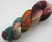 Teal, Burgundy, Gold, and Taupe, 100% Merino Yarn, 'Ron & Hermione Forever,' 181 yards of Hand-dyed Aran Weight Yarn