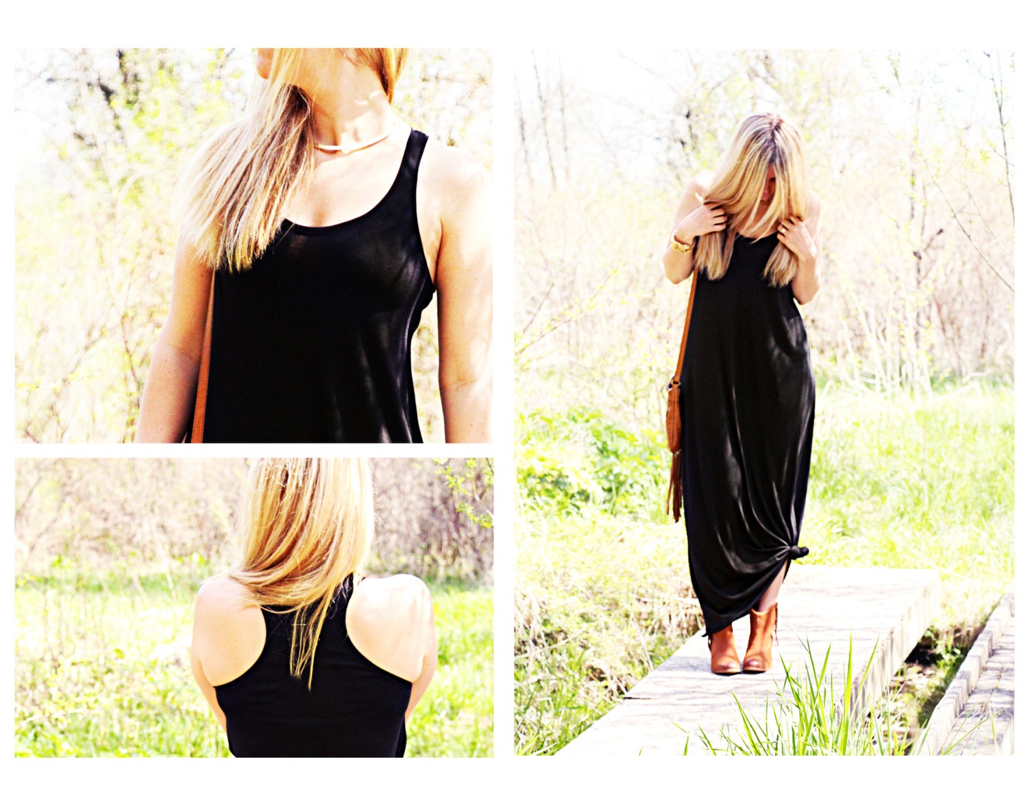 Long Black Maxi Dress - jersey maxi dress, racerback maxi dress, womens maxi dress, summer dress, summer maxi dress, hipster, beach, boho