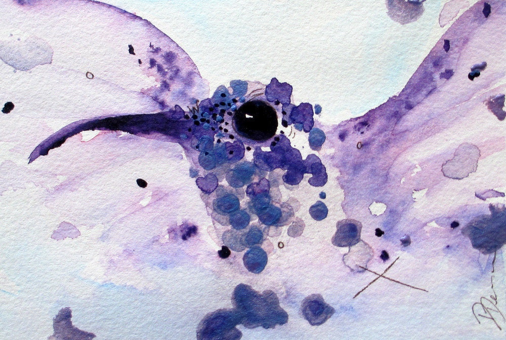 Hummingbird Watercolor Print,  Bird Art Print