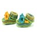 Knitted Baby Booties with Crochet Bell Flowers, Pastel Colors, 0 - 3 months