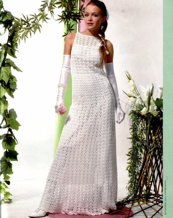 Crocheted dress long lace  made to order crochet handmade chic elegant spring summer beach sexy mini wedding night