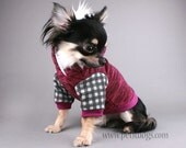 Dog clothes XS distressed Mohawk purple dog hoodie