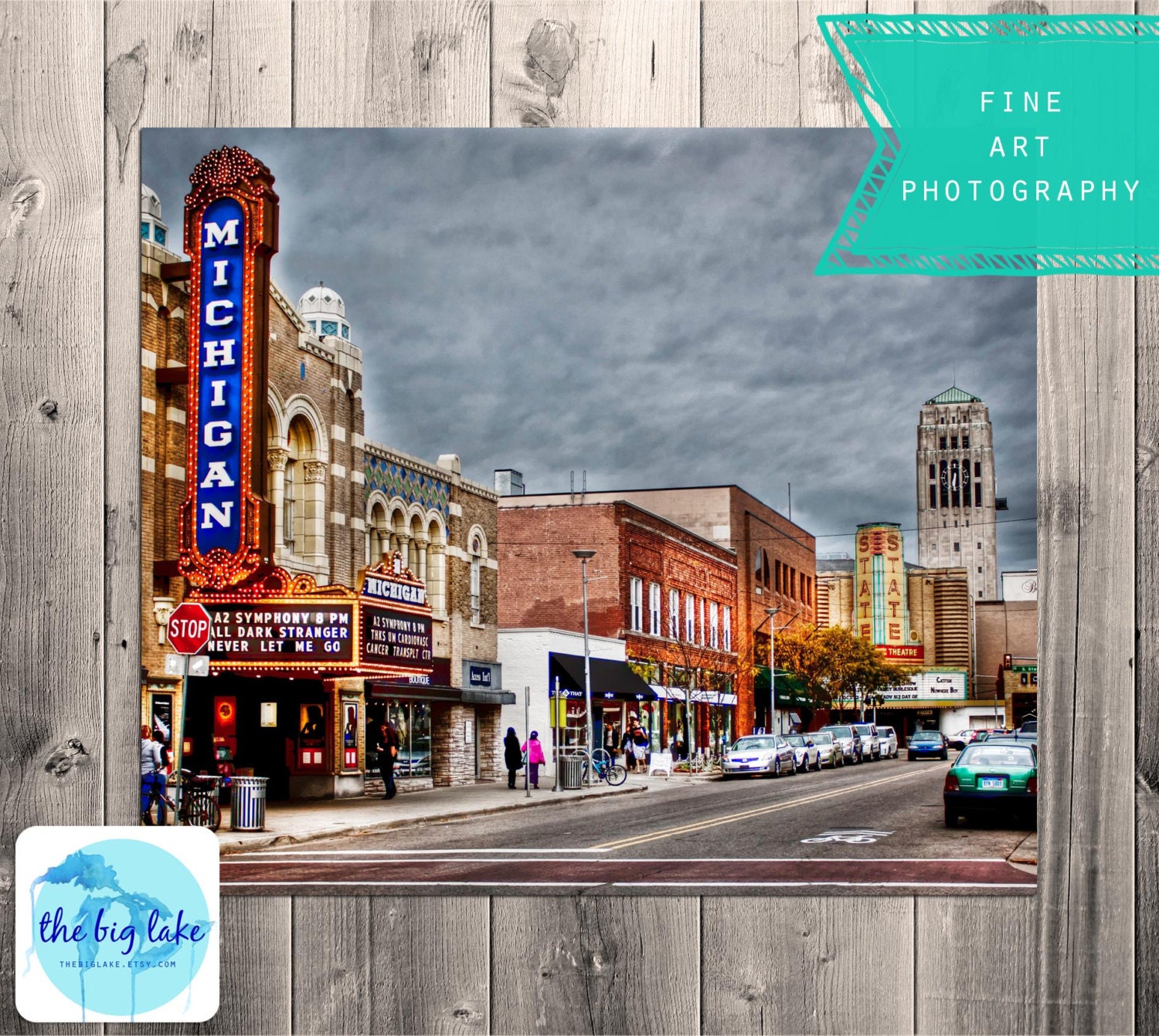 Ann Arbor Theatres - Photography - Liberty Street - Michigan - Movies - Town - HDR - Cloudy - Downtown