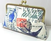 8" Postal Print Clutch