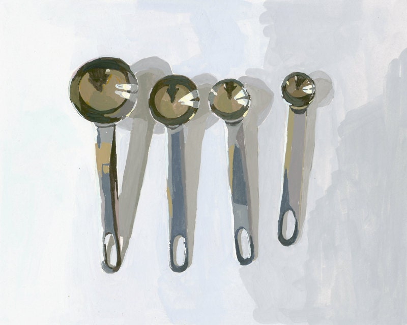 kitchen art - food print - "Measuring Spoons"