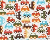Crib Teething Rail Padded Front Cover with Fabric Ties 51 inches - custom in cars print