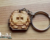 Laser cut and engraved Nintendo Lolo 8bit wood keyring