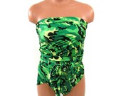 Large Bathing Suit Wrap Around Swimsuit Bright Camo Plus Size