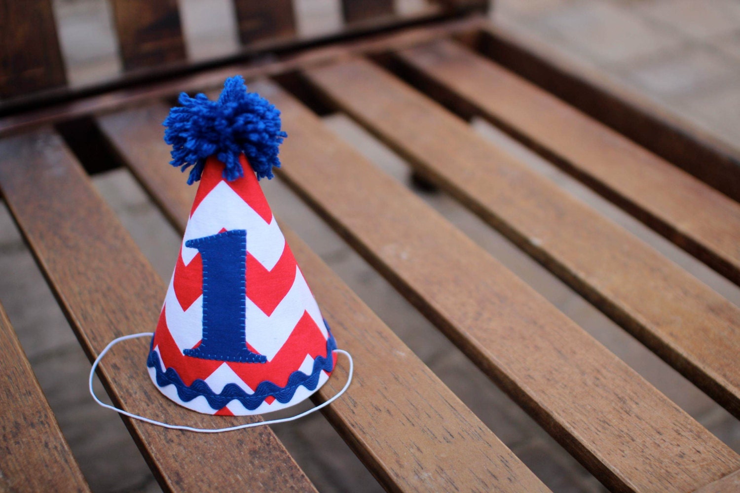 Custom Birthday Hat First Birthday Party Red White Blue Chevron 1st Birthday Outfit Toddler Baby Boy or Girl