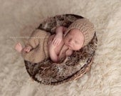 Newborn Pant and Fitted Bonnet Set Eyelet Pattern Bonnet Photo Prop CHOICE OF COLORS