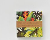 Tropical Coasters Green Jungle Spring Summer Emerald Exotic, set of 4
