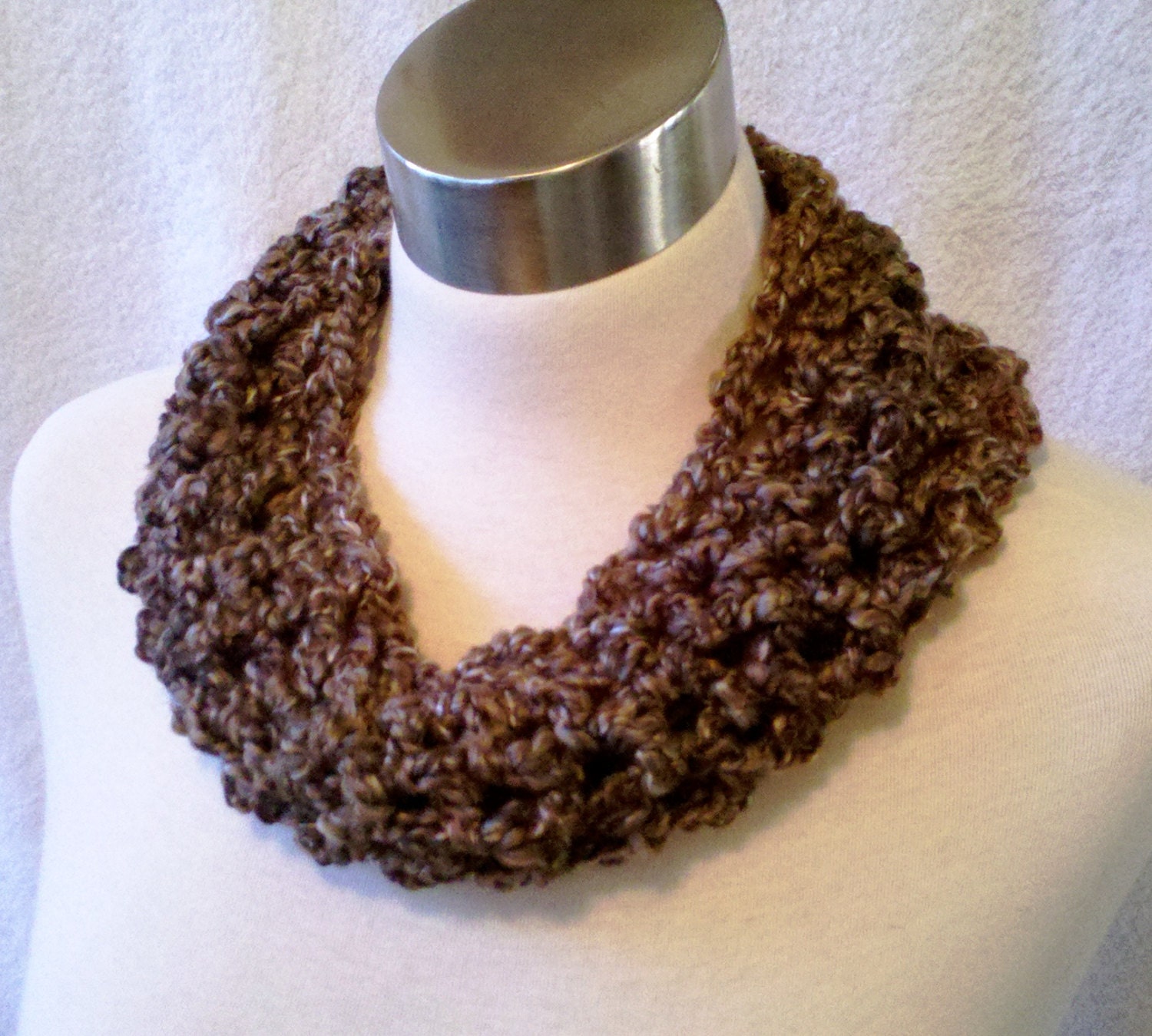 Mini Cowl Neckwarmer - Barley Brown Cinnamon - READY TO SHIP