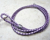 Braided Leather Lanyard ID/Badge Holder, in Purple by Eyewearglamour on Etsy