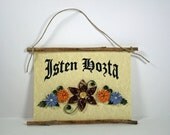 3D Spring Decoration, Quilled  Banner, Paper Sign, Flowers, Hungarian Welcome, Isten Hozta