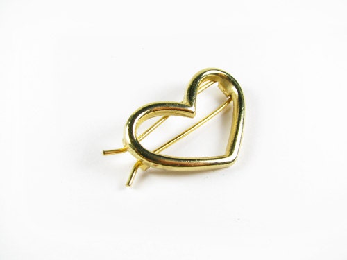 Vintage Heart Hair Clip / Wedding Heart Hair Pin - Peigne à Cheveux.