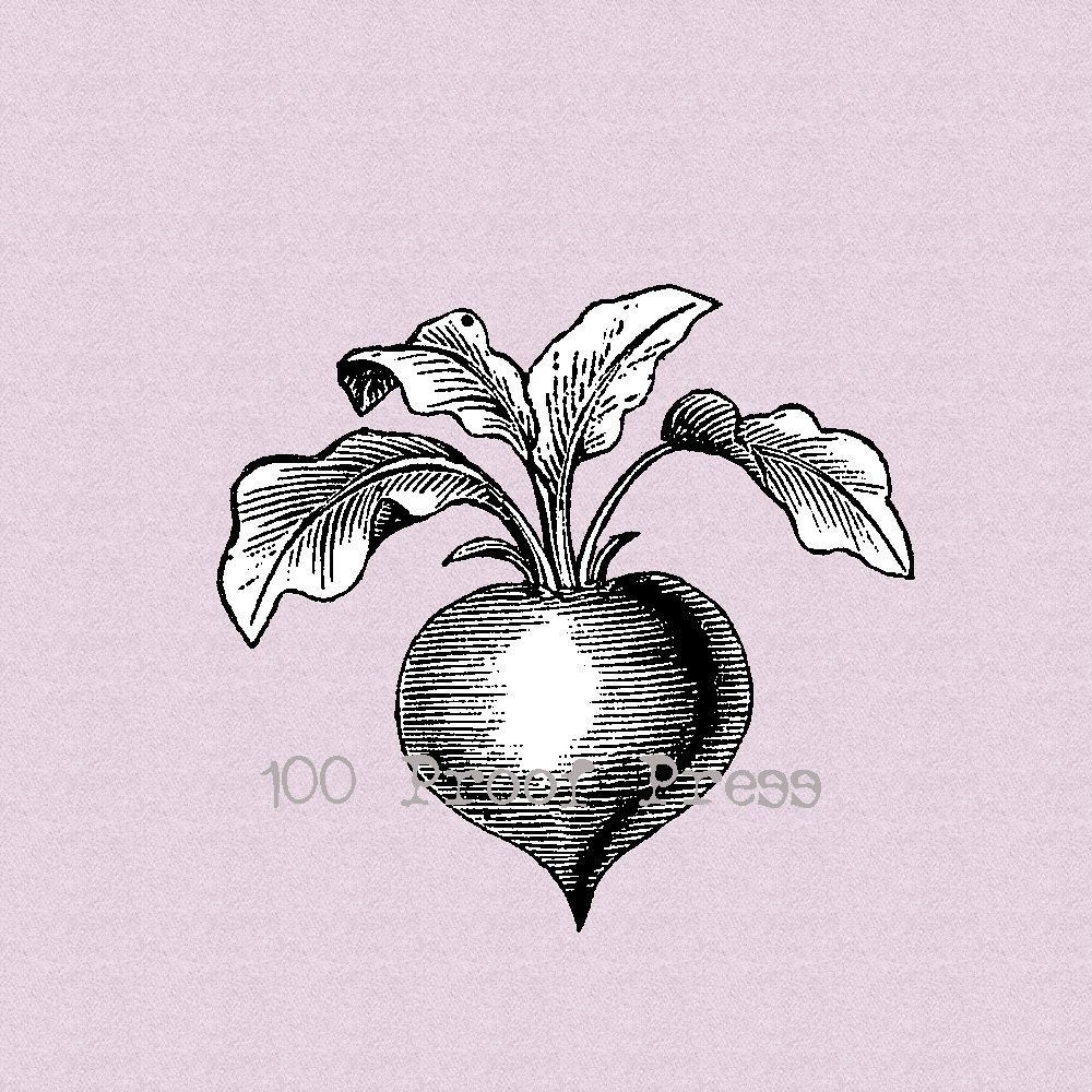 One Beet Wood Mounted Rubber Stamp 5545
