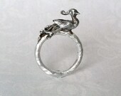 Silver Firebird Ring peacock bird paradise