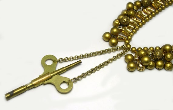 Statement Steampunk Necklace, Winder Steam punk Necklace, eco friendly, recycled, steampunk jewelry, vintage, one of a kind