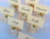 Vintage Ivory Lace Wedding Place Card Holders, Set of Ten, Recycled Wine Corks for Rustic, Shabby Chic, Vineyard Wedding, Winery Wedding