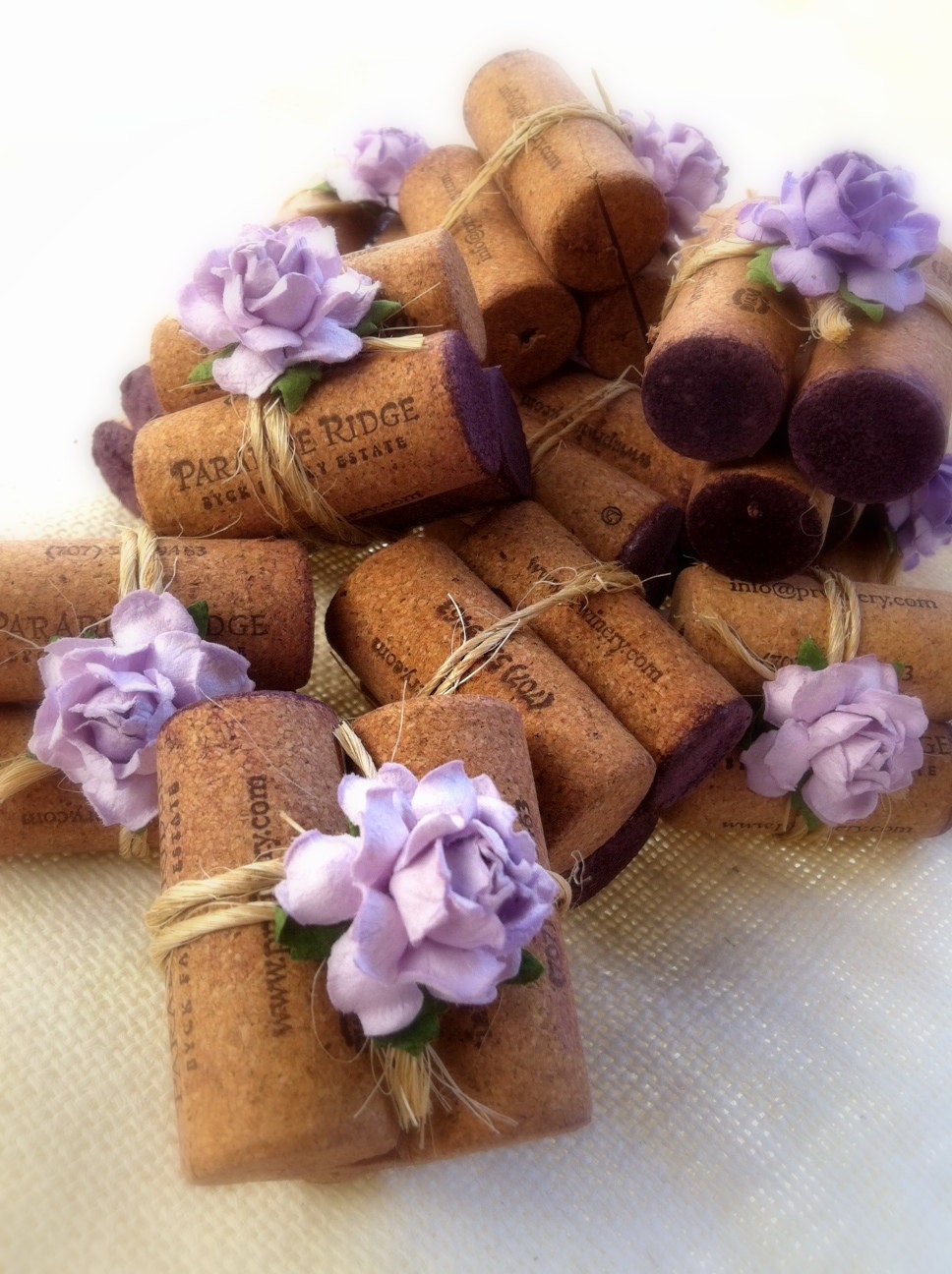 Lilac Twine Wedding Place Card Holders - Set of 10 for bridal shower or engagement party