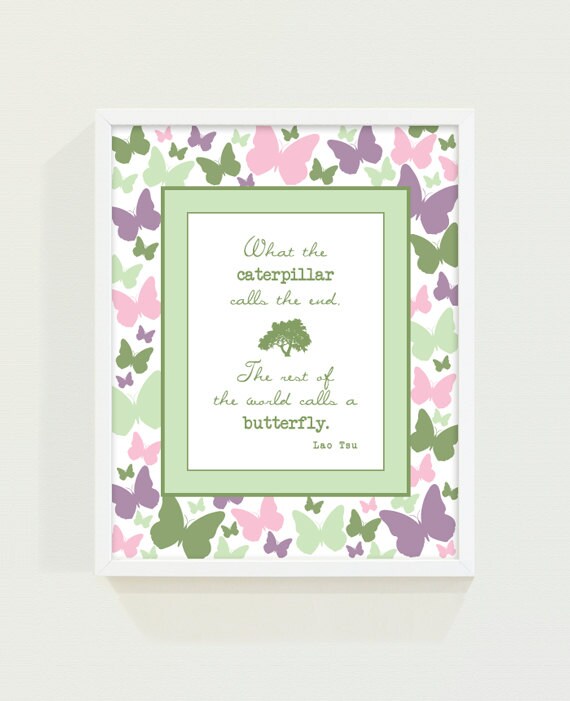 Beautiful Butterfly Quote Girls 8" x 10" Print Il_570xn