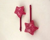 Colored Star Bobby Pins, Bobby Slides, Hot Pink or Black  Spring accessory
