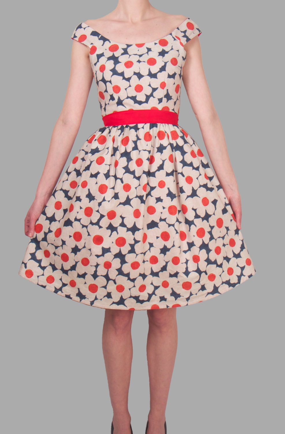 READY TO SHIP 1950's Vintage style floral dress - "Party Doll"