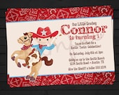 Red Cowboy 1st (or any) Birthday Invitation Digital File YOU-PRINT Il_170x135