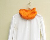 Orange Lace Cowl / knitted scarf for a romantic woman / sunny color /  handmade by theyarnkitchen