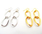 Dangle Earrings, Bridesmaid gift, Gold Earrings, Silver Earrings, Hoop Earrings, Link Earrings, Long Earrings