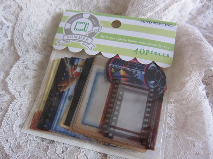 NEW 40 small sticker flakes Summer Frame