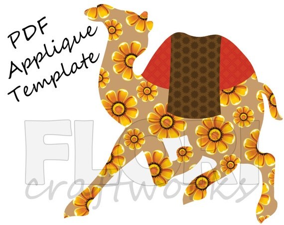 Items similar to Camel Applique Template: PDF Camel Pattern from Mughal ...