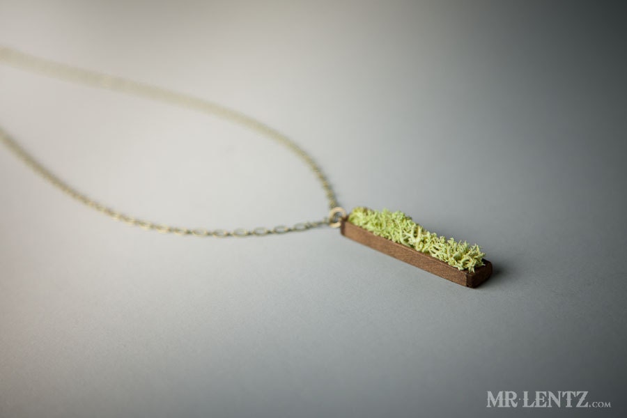 Moss Necklace With Wood 003