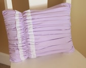 Light Purple Ruffle Pillow with White Accent Ruffle