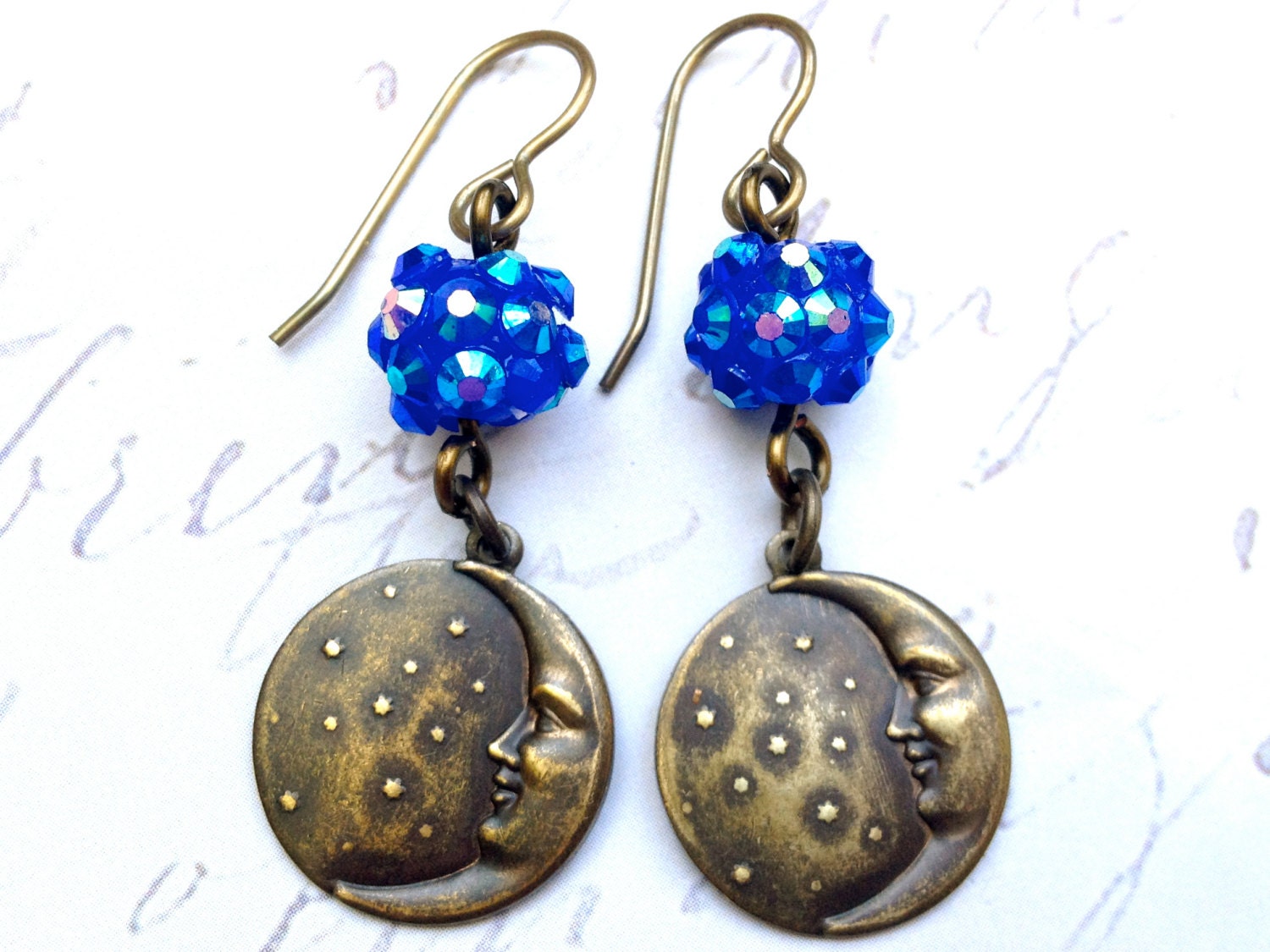 Embossed Crescent Moon Charm Earrings