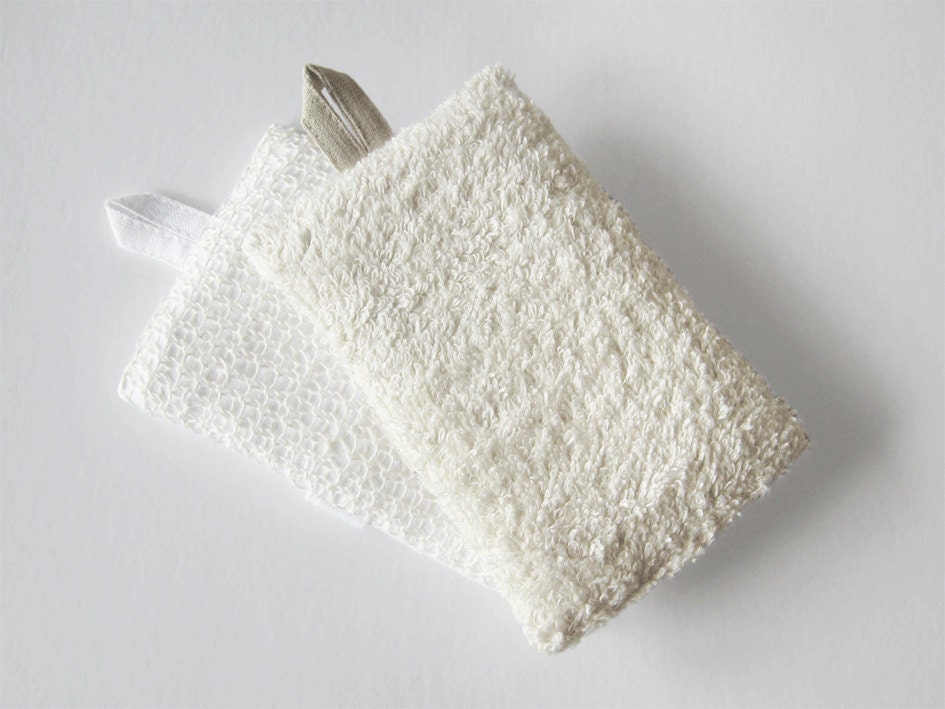 Washcloth with handle. Terry linen