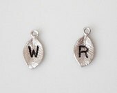 1 Personalized Silver Leaf, One Initial Letter
