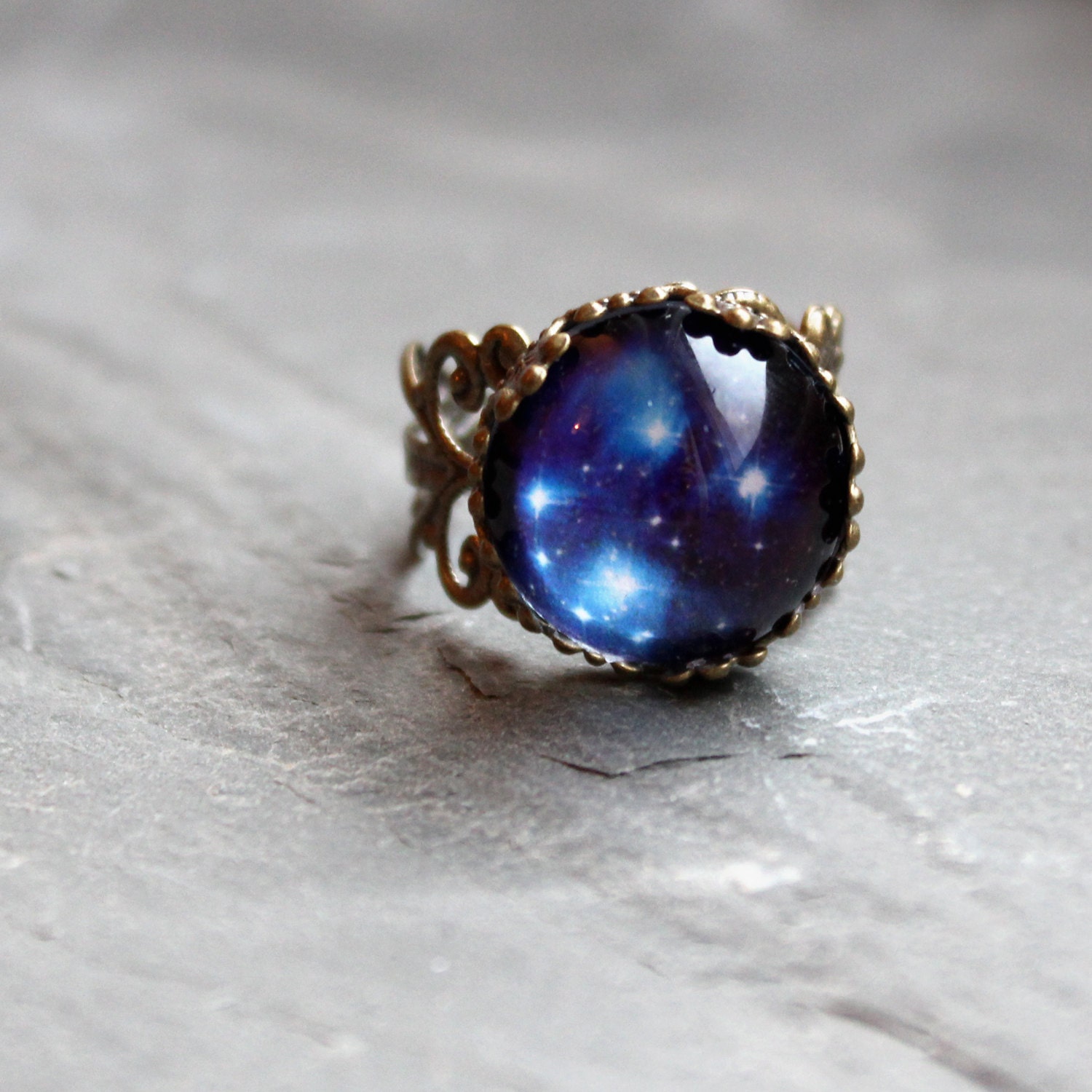 Starry Eyed Lacy Ring - Wanderlust Collection - Adjustable Ring, Galaxy, Universe, Outer Space
