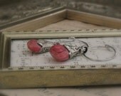 Pink Earrings: Unique jewelry, eco conscious, handcrafted jewelry, handmade jewellery, gypsy, gipsy