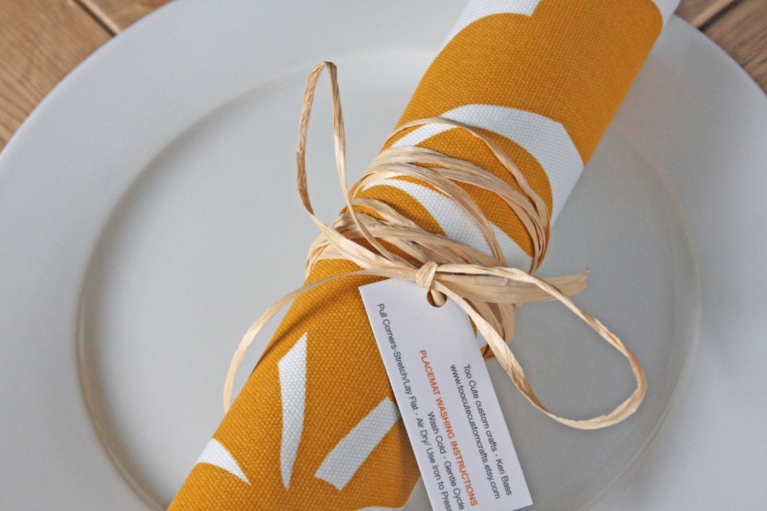 Placemats - Orange Ochre Yellow Mustard Floral - Set of 4 Orange Spring - FREE SHIPPING