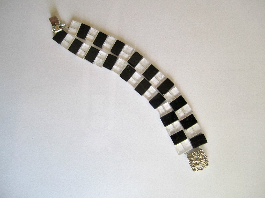 Black and White Chess Board Bracelet