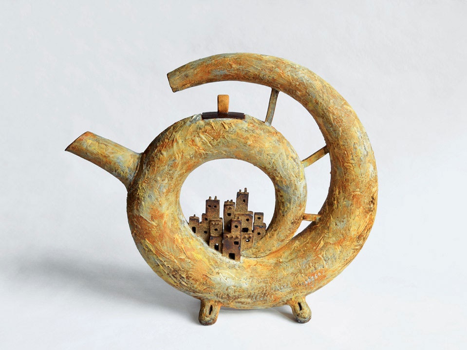 Dwelling Series 1: Miniature Adobe Village--Teapot Sculpture