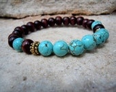 Visualization / Meditation / Yoga Bracelet / Turquoise Magnesite  / Stacking Bracelet / Zen / Yoga Jewelry