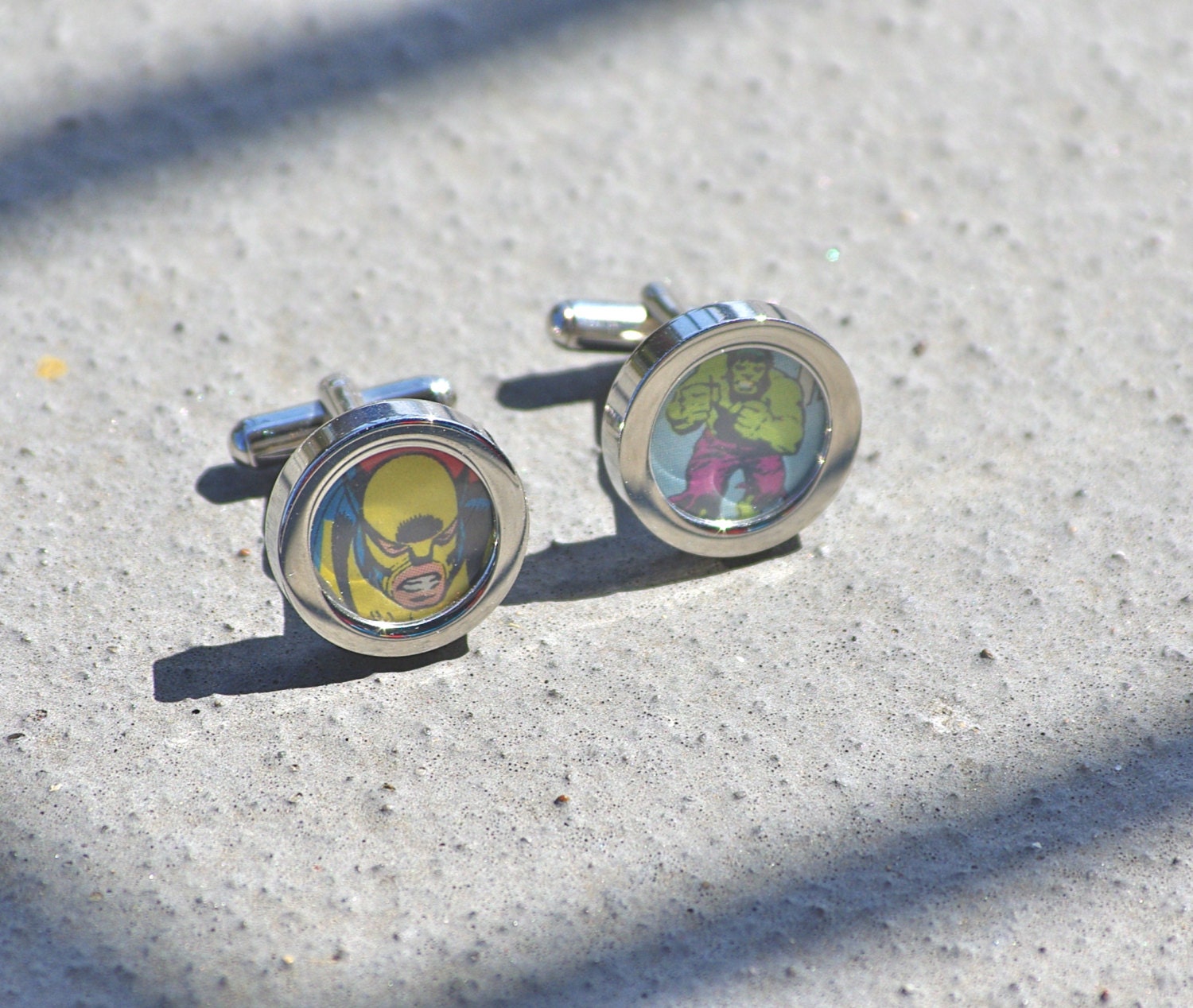 Wolverine and Hulk Cufflinks x-men avengers vintage marvel comics comic book gift accessories