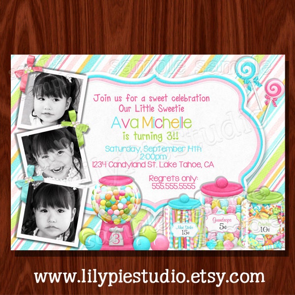 Sweet Shoppe Buffet Birthday Invitation PRINTABLE Digital File Il_570xn