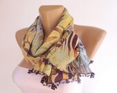 scarf, chiffon scarves / neckwarmer ,woman scarf, purple, blue, hand crocheted lace scarf  / bandana /turban / headband/ for her